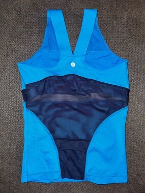 Lululemon Blue Athletic Tank with Mesh Panel